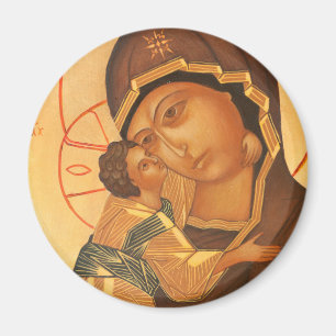 Orthodoxe Ikone der Jungfrau Maria und des Jesuski Magnet