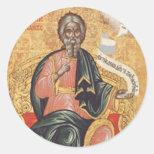 Orthodoxe Ikone des Apostels Andreas Runder Aufkleber