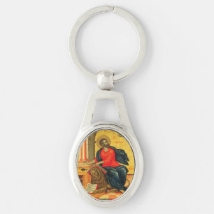 Orthodoxe Ikone des Heiligen Markus des Evangelist Schlüsselanhänger
