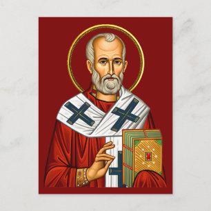 Orthodoxe Ikone des Heiligen Nikolaus 04 Postkarte