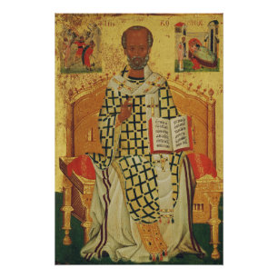 Orthodoxe Ikone des heiligen Nikolaus des Wundertä Poster