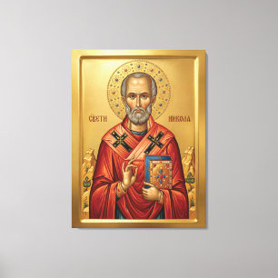 Orthodoxe Ikone des Heiligen Nikolaus Leinwanddruck