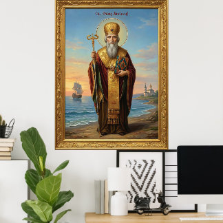 Orthodoxe Ikone des Heiligen Nikolaus Poster