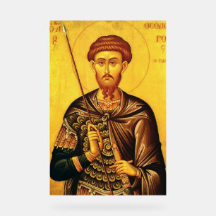 orthodoxe Ikone des heiligen Theodor Tiron Acrylschild