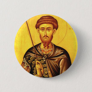 orthodoxe Ikone des heiligen Theodor Tiron Button