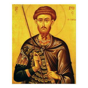 orthodoxe Ikone des Heiligen Theodor Tiron Poster