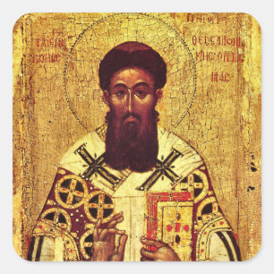 Orthodoxe Ikone des hl. Gregor von Palamas     Quadratischer Aufkleber