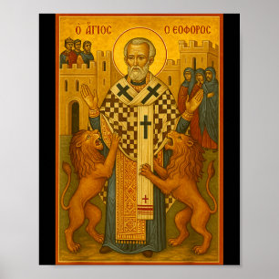 Orthodoxe Ikone des Hl. Ignatius von Antiochia Poster