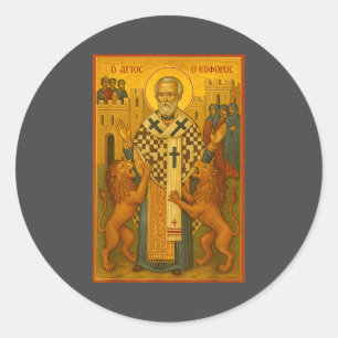 Orthodoxe Ikone des Hl. Ignatius von Antiochia Runder Aufkleber
