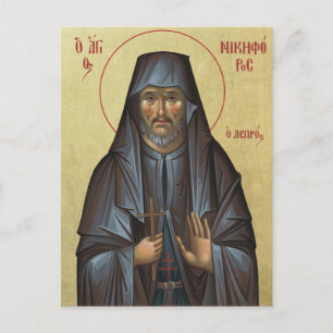Orthodoxe Ikone des hl. Nikephoros des Aussätzigen Postkarte