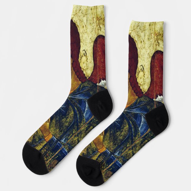 Orthodoxe Ikone Heiliger Engel Gabriel Socken (Linkes Detail)