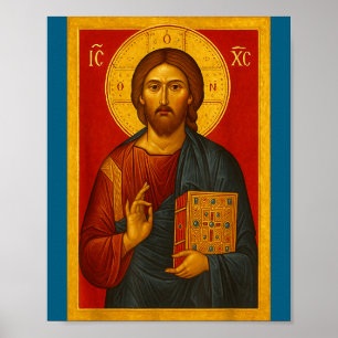 Orthodoxe Ikone Jesu Christi Pantokrator Poster