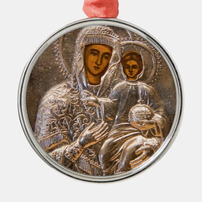 Orthodoxe Ikone Ornament Aus Metall (Vorne)
