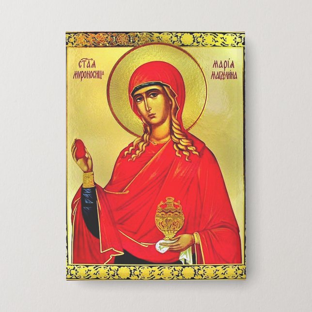 Orthodoxe Ikone Saint Mary Magdalene Button (Vorderseite)