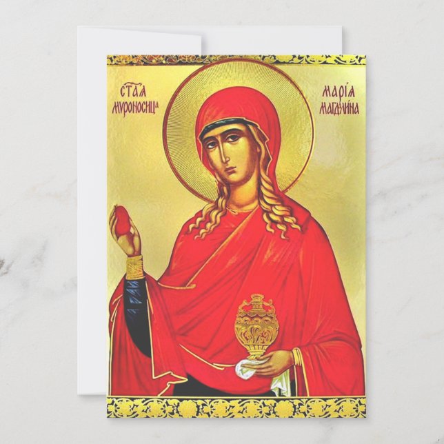 Orthodoxe Ikone Saint Mary Magdalene Einladung (Vorderseite)