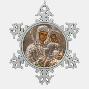 Orthodoxe Ikone Schneeflocken Zinn-Ornament