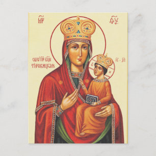 Orthodoxe Ikone Theotokos Jungfrau Maria und Kind Postkarte