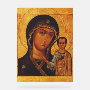 Orthodoxe Ikone Unsere Liebe Frau von Kasan Acrylschild