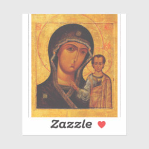Orthodoxe Ikone Unsere Liebe Frau von Kasan Aufkleber