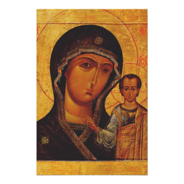 Orthodoxe Ikone Unsere Liebe Frau von Kasan Poster (Vorderseite)