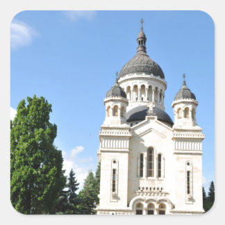 Orthodoxe Kathedrale in Cluj Napoca, Rumänien Quadratischer Aufkleber