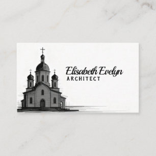 Orthodoxe Kirchengrafik auf weißem Hintergrund Visitenkarte