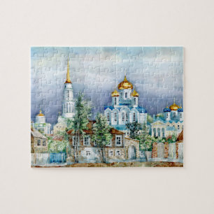 Orthodoxe Kleine Stadt Zadonsk Wasserfall Puzzle