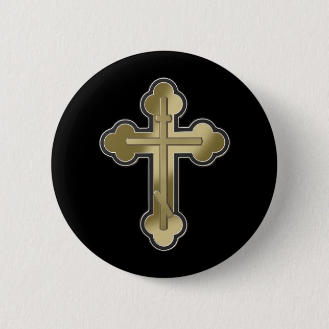 Orthodoxe Kreuz Button (Vorderseite)