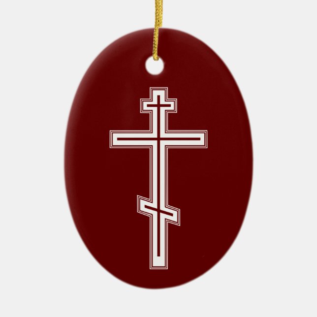 Orthodoxe Kreuz Keramik Ornament (Vorne)