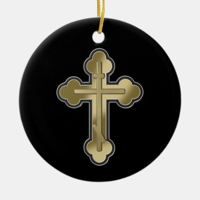 Orthodoxe Kreuz Keramik Ornament (Vorne)