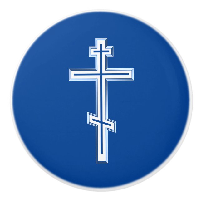 Orthodoxe Kreuz Keramikknauf (Vorderseite)