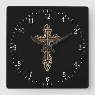 Orthodoxe Kreuz Quadratische Wanduhr