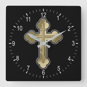 Orthodoxe Kreuz Quadratische Wanduhr