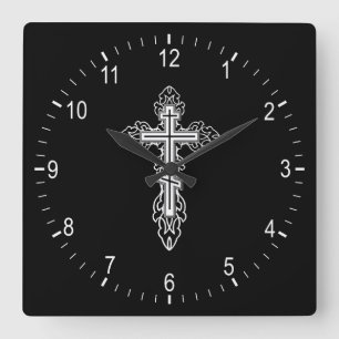 Orthodoxe Kreuz Quadratische Wanduhr