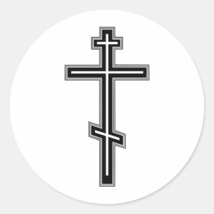 Orthodoxe Kreuz Runder Aufkleber