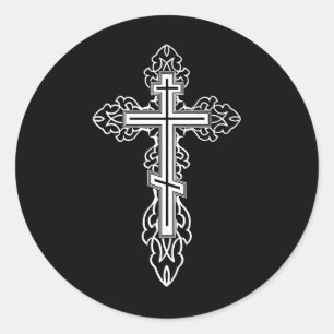 Orthodoxe Kreuz Runder Aufkleber