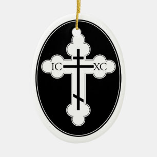 Orthodoxe Querweihnachtsbaum-Verzierung Keramikornament