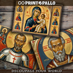 Orthodoxe Symbole der Heiligen Jungfrau und Heilig Geschenkpapier Set