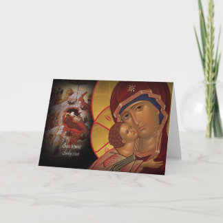 Orthodoxe Weihnachtskarte Theotokos Ikone von Wlad Feiertagskarte