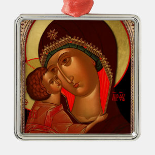 Orthodoxe Weihnachtsverzierung - Novgorod Silbernes Ornament