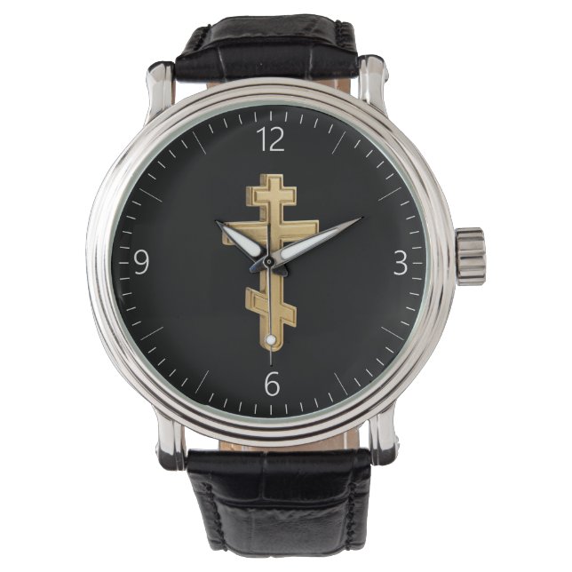Orthodoxenkreuz Armbanduhr (Vorderseite)