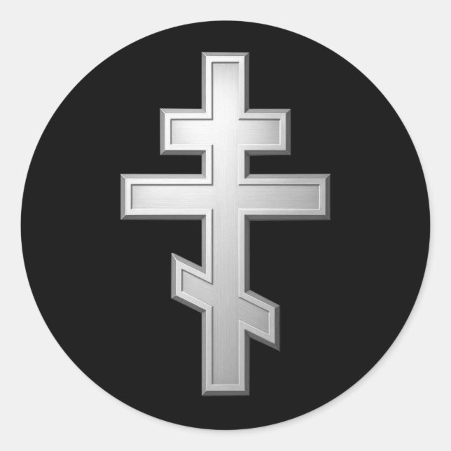 Orthodoxenkreuz Runder Aufkleber (Vorderseite)