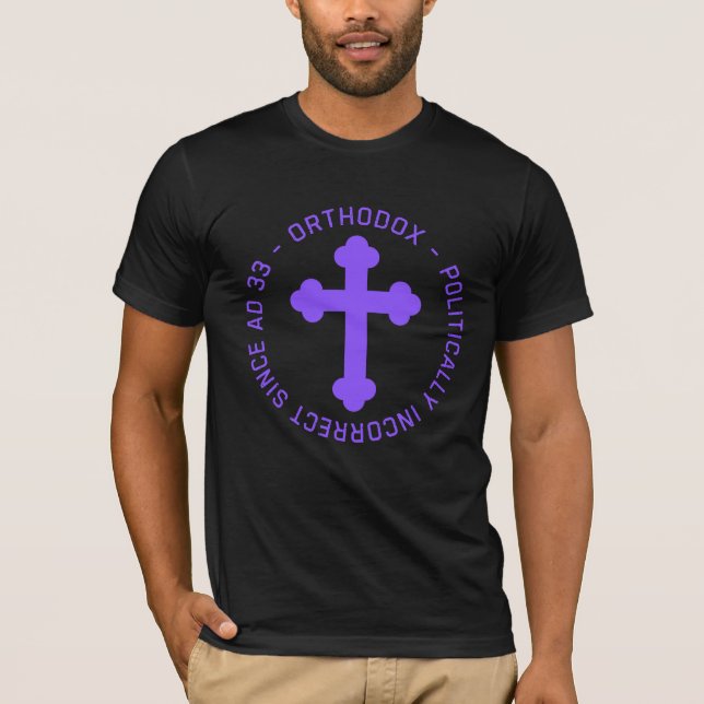 Orthodoxes Christliches Kreuz seit AD 33 falsch T-Shirt (Vorderseite)