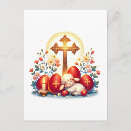 Orthodoxes Osterfest des kleinen Lammes Postkarte