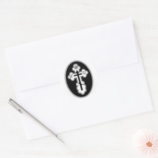 Orthodoxisches Kreuz der Hl. Olga Runder Aufkleber