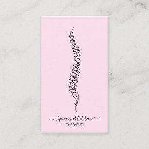 Orthopäden mit Line Pink Spine Wirbeln Visitenkarte