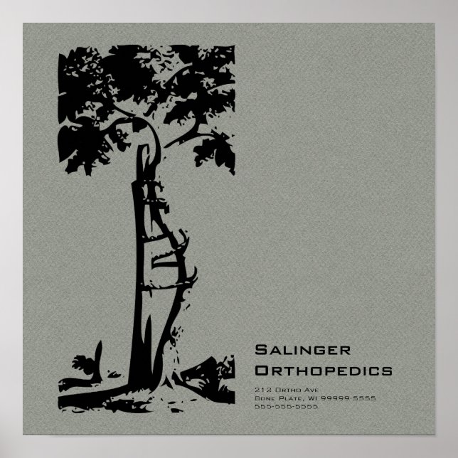 Orthopädie Crooked Tree Gray Imitate Flannel Poster (Vorne)