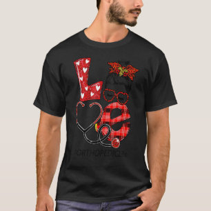 Orthopädie Krankenschwester Kariert Leopard Liebe T-Shirt