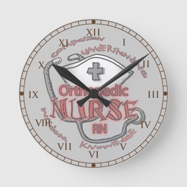 Orthopädie Nurse Axiom Runde Wanduhr (Vorderseite)