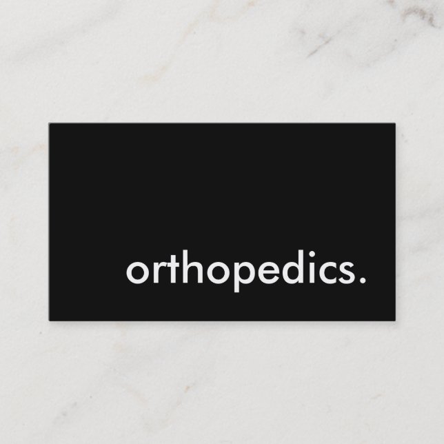 Orthopädie. Visitenkarte (Vorderseite)